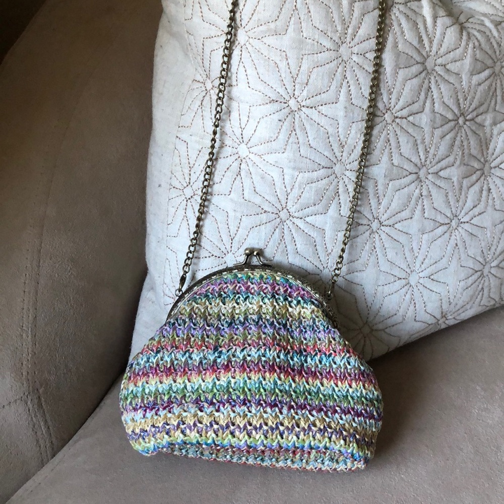 crossbody mini woven multi-color purse